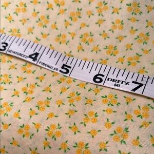 Vintage cotton‎ mix 45 x 104 Floral Fabric with Yellow and Green Pattern 403